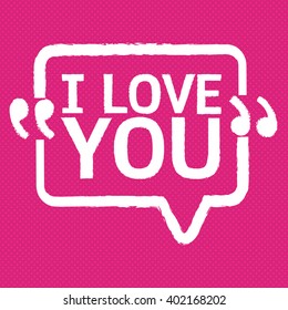 I LOVE YOU Lettering Illustration design