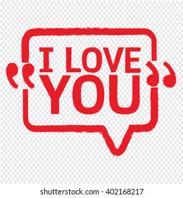 I LOVE YOU Lettering Illustration design