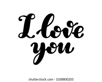 Love You Lettering Isolated On White Stock Vector (Royalty Free ...