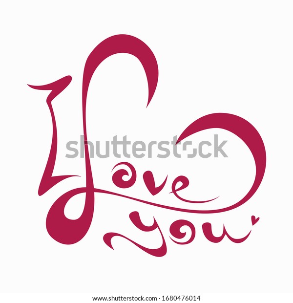 Love You Lettering Letter L Written Stock Vector Royalty Free