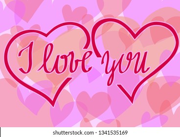 I love you. Lettering. A phrase that expresses an idea. Vector illustration.