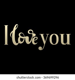 I love you lettering print. Good for greeting card. 