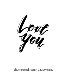 Love you lettering print for greeting card and t-shirts