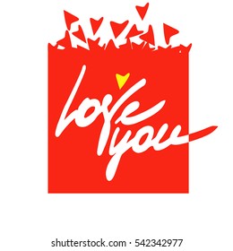 Love you lettering square