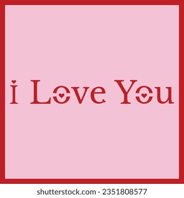 I Love You Lettering  Text