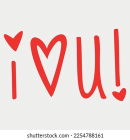 I Love You Lettering  vector illustration