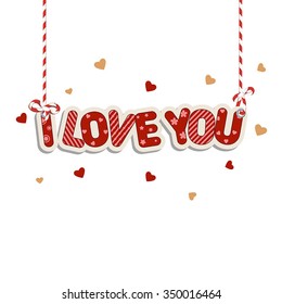 I love you lettering. Vector illustration.