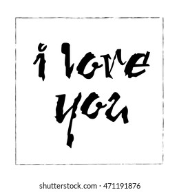 I love you lettering, vector illustration isolated on white