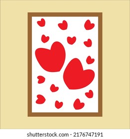  Love you line art of wall decor. Romantic wall art to celebrate Valentine's day. vector design illustration line art