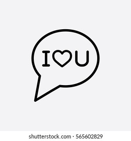 i love you line icon