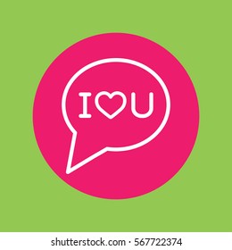 i love you line icon