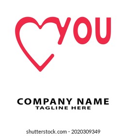 Liebe Sie Logo Design Vektorgrafik Stock