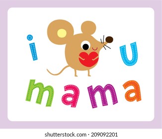 i love you mama rat card