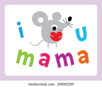 i love you mama rat card