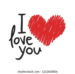 Love You Heart You Inscription Hand Stock Vector (Royalty Free) 577481401