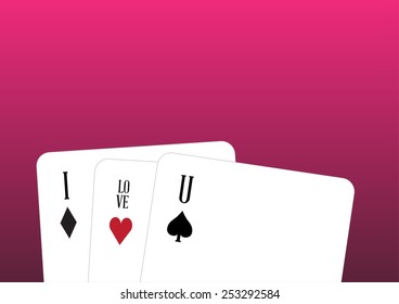 I love you message in deck of card conceptual vector