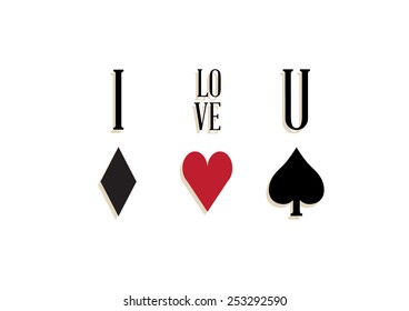 I love you message in deck of card conceptual vector