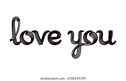 Liebe Sie Nachricht in eleganten handschriftlichen Typografie Stil Schriftart