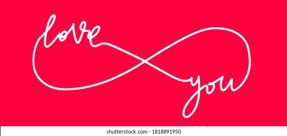 Love you message. Handwritten vector lettering 