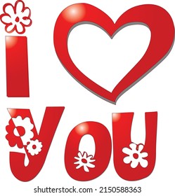 I Love You Message Heart. Vector Image