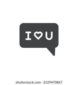 I love you message icon simple vector symbol