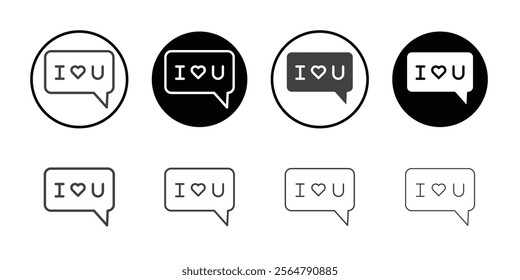 I love you message icon simple vector symbol