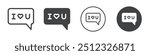 I love you message icon Vector logo outline