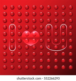 I LOVE YOU message in red game board or other.