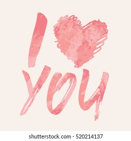 I love you message typography, t-shirt graphics, vectors