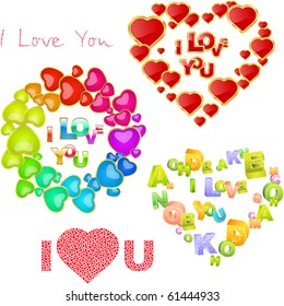 I love you. Love message. Vector illustration.