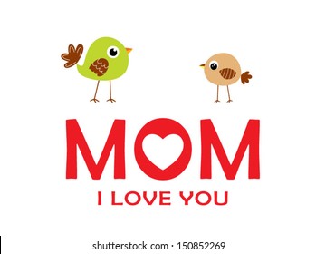 Love You Mom Bird Vector Stock Vector (Royalty Free) 150852269 ...