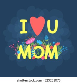 I love you mom card template