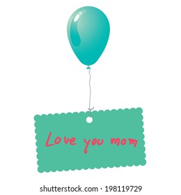 Love you mom card vector