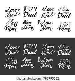 I Love You Dad And Mom Stock Illustrations Images Vectors Shutterstock