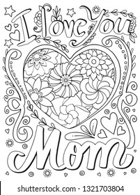 Coloring Pages Mothers Day Images Stock Photos Vectors Shutterstock