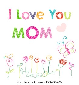 I love you mom happy mother's day card