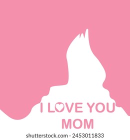 I love you mom, Happy Mother's Day, vector design, 4500 * 4500 px size,