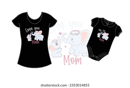 Love you Mom And Little Baby Matching T-Shirt