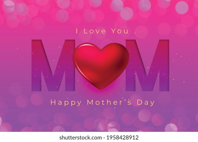 love you mom mothers day heart greeting