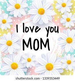 Love You Mom Text Mothers Day Stock Vector (Royalty Free) 1339353449 ...