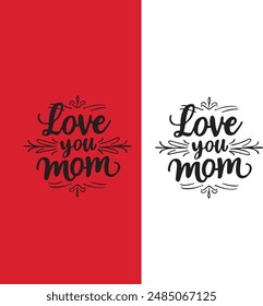 love you mom typography silhouette illustration 