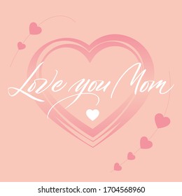 Love you mom vector card