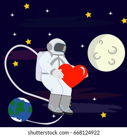 I Love You To The Moon And Back With Astronaut flying