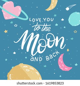 I Love You To The Moon And Back Images Stock Photos Vectors Shutterstock