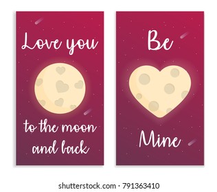 I love you to the moon and back. gradient background