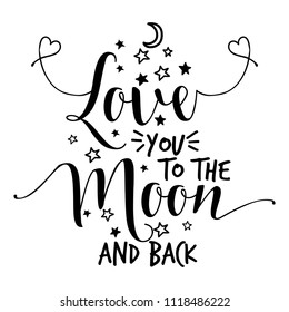 Love you to the moon and back - lovely Concept with lovely hearts. Good for scrap booking, posters, textiles, gifts, wedding sets.