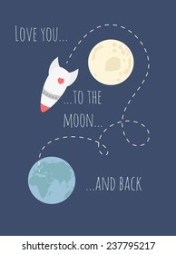 I Love You To The Moon And Back Images Stock Photos Vectors