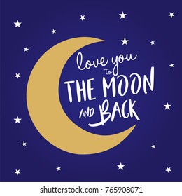 love you the moon and back quote with stars. 