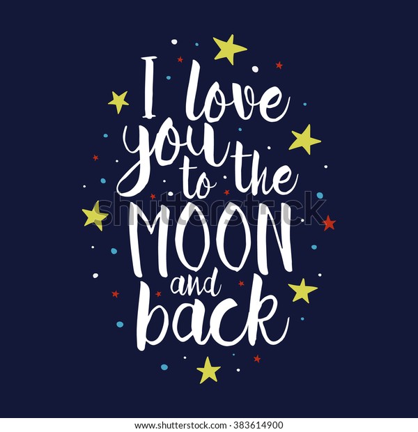 Love You Moon Back Vector Romantic Stock Vector (Royalty Free) 383614900