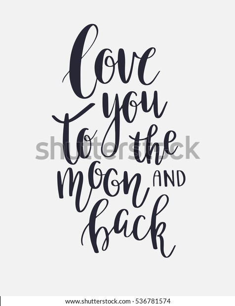 Love You Moon Back Vector Inspirational Stock Vector Royalty Free 